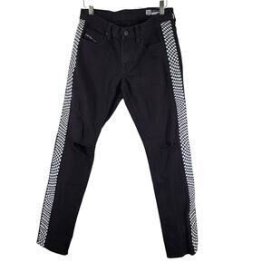 Empyre Mens Jeans Recoil Super Skinny Size 30 Black White Checker‎ Skater
